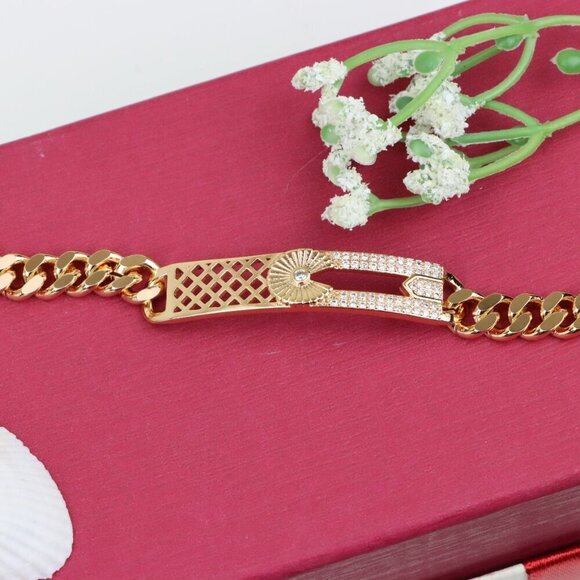 Rose Gold Bracelet with Diamond Sunray and Cutout Detailing, XPBL0707 - Picture 11 of 12